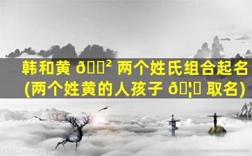 韩和黄 🌲 两个姓氏组合起名(两个姓黄的人孩子 🦍 取名)